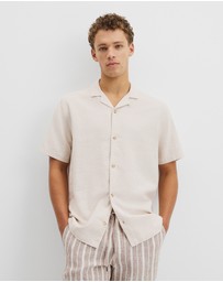Country Road - Short Sleeve Cotton Linen Basket Weave Shirt