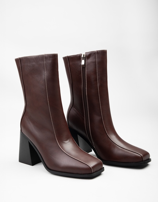 RAID - Jacker high block heeled boots in brown