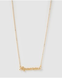 Izoa - Aquarius Written Star Sign Necklace