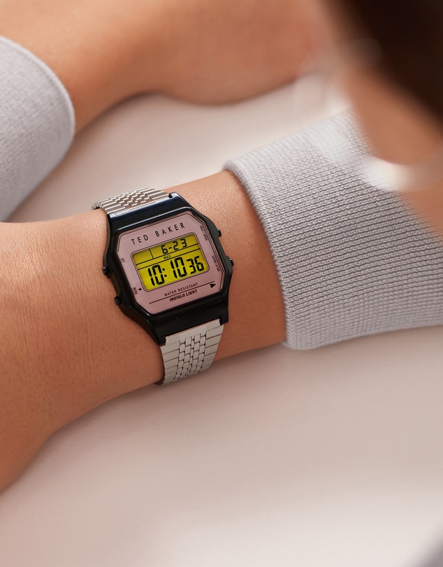Ted Baker - Urban Ted 80s 36mm Pink Steel Digital Watch