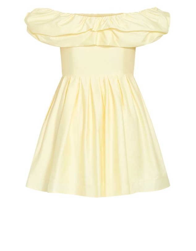 City Chic - Mayah Mini Dress - Lemon