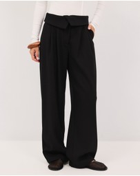 Calli - Tate Fold Over Waist Suit Pants