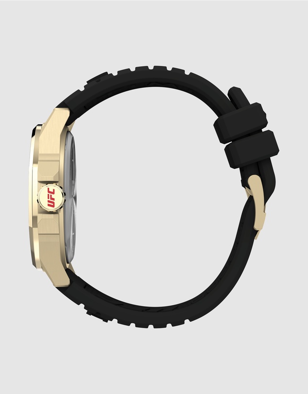 UFC - UFC Prospect 46mm Black Dial with Gold Tone Case & Black Silicone Strap