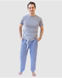 Sant And Abel - Men's Hepburn Gingham Navy PJ Pants