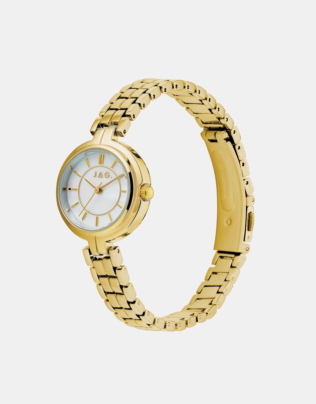 Jag - Kelly Womens White MOP Dial 27mm Gold Watch