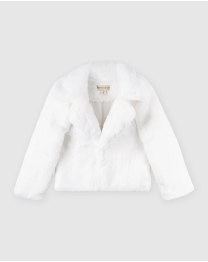 Designer Kidz - Charlotte Faux Fur Collared Jacket