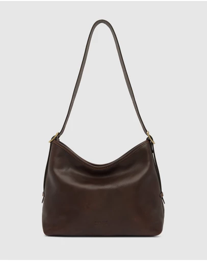Republic of Florence - Sophia Matt Chocolate Leather Shoulder Bag