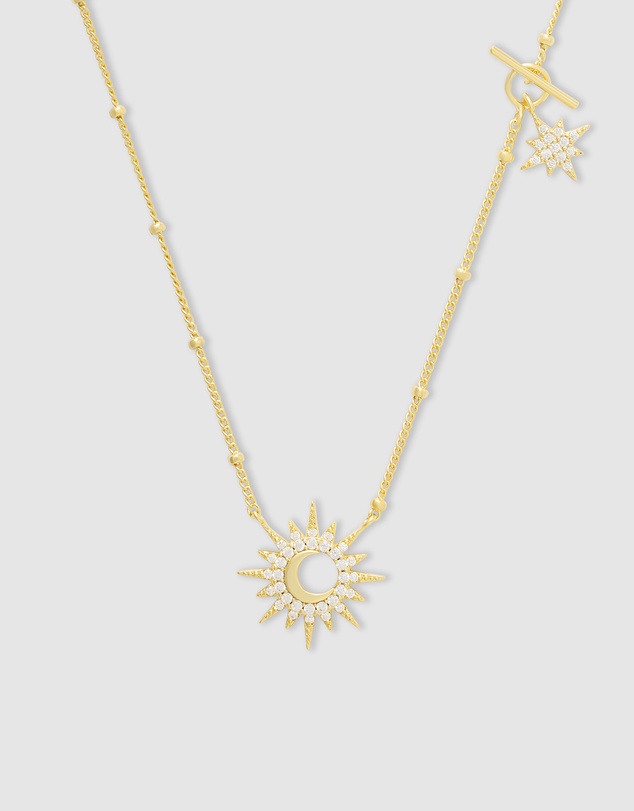 Wanderlust + Co - Sunlit Crescent Gold Necklace