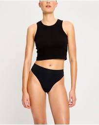 Modibodi - Modicomfort Seamless Hi Waist Period Underwear Thong Light Absorbency