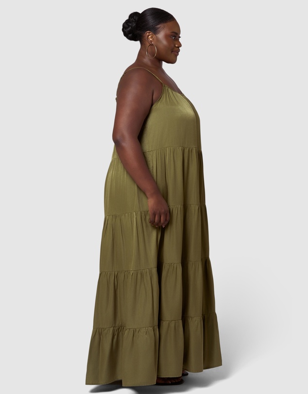 Sunday In The City - Rough Edit Satin Maxi Dress