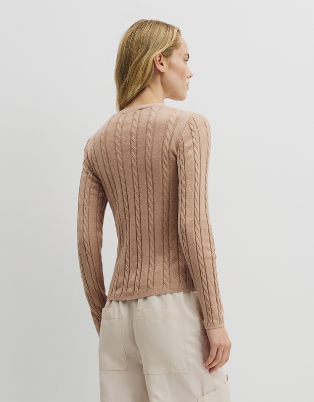 Country Road - Organically Grown Cotton Blend Cable Knit Cardigan