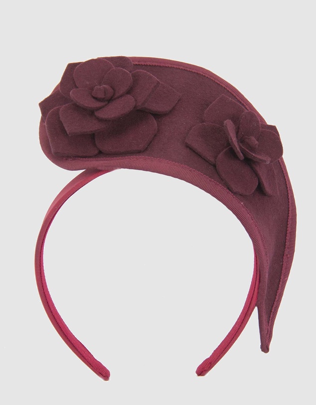 Max Alexander - Felt Burgundy Crown Racing Fascinator