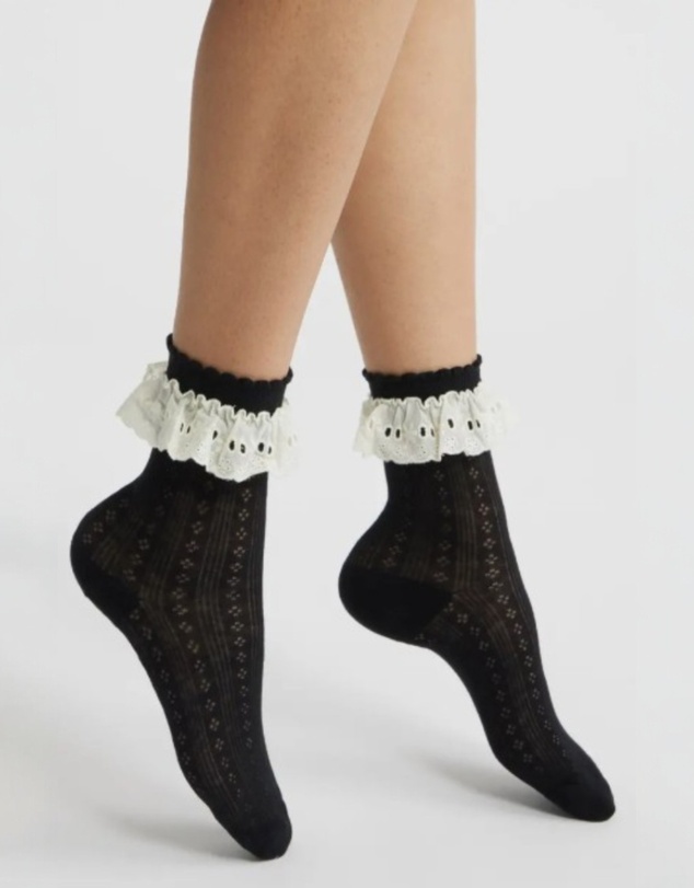 High Heel Jungle - Bobby Lace Frill Trim Cotton Bobby Socks