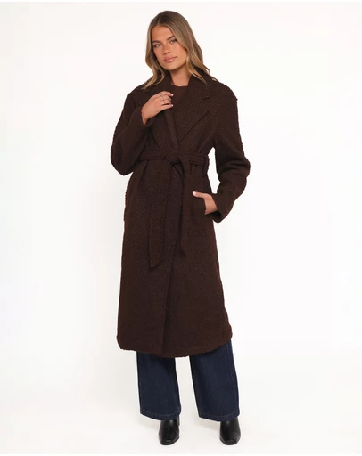 Petal & Pup - Goodie Shearling Coat - Chocolate