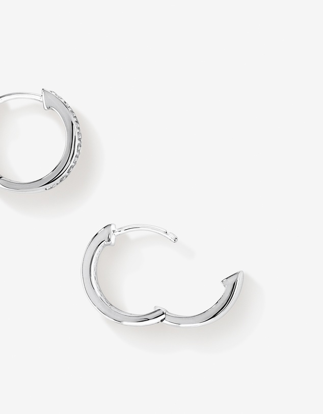 Michael Hill - Reversible Huggie Earrings With Cubic Zirconia In Sterling Silver