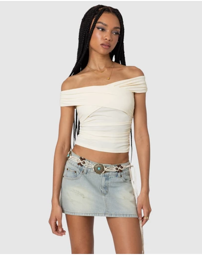 EDIKTED - Crisscross Off Shoulder Top