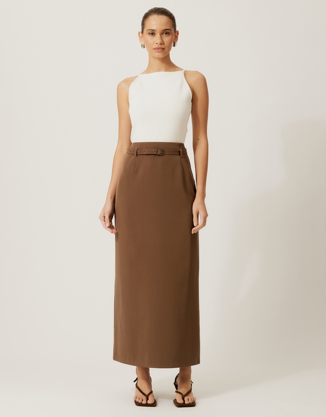 Tussah - Lucy Belted Column Maxi Skirt
