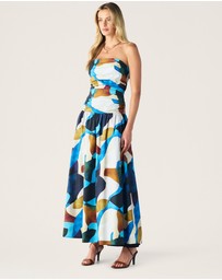 MOS The Label - Celestia Print Strapless Dress