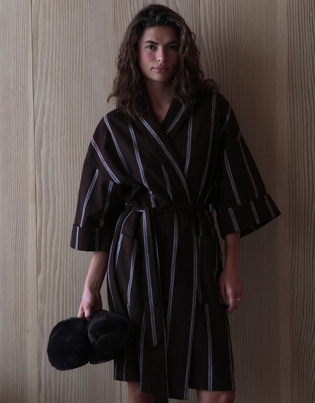 Hommey - Striped Ramie Robe
