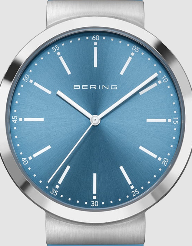 Bering - Bering Gents 41mm Acrtic Blue Dial Arctic Blue Silicon Strap Watch