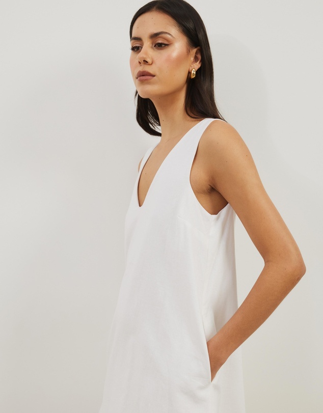 Atmos&Here - Mia A-Line Linen Blend Mini Dress