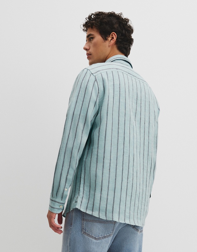 Country Road - Regular Fit Linen Stripe Shirt