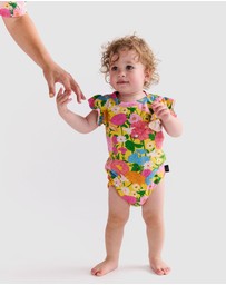 Kip&Co - Follow The Sun Yellow Organic SS Frill Romper - Babies