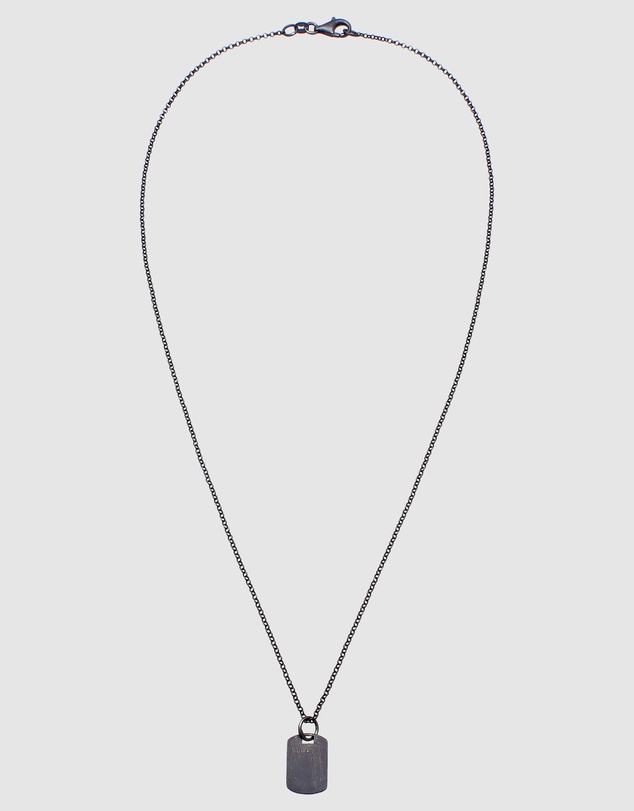Kuzzoi - ICONIC EXCLUSIVE - Tag Pendant Necklace in Oxidised 925 Sterling Silver