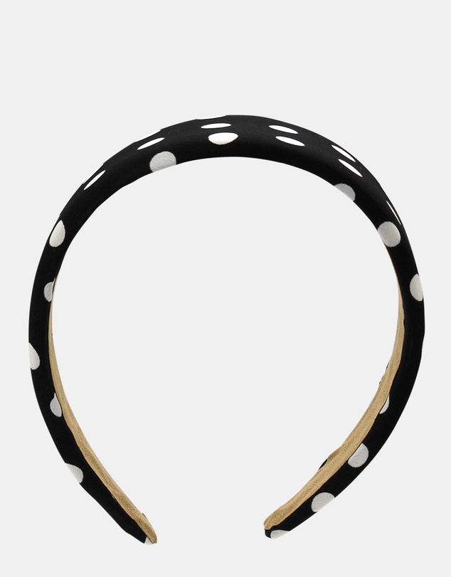Morgan & Taylor - Sloane Headband in Black with White Polka Dots