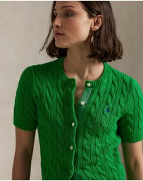 Polo Ralph Lauren - Cable-Knit Cotton Short-Sleeve Cardigan - ICONIC EXCLUSIVE