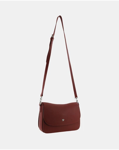 Pierre Cardin - Pierre Cardin Ladies Leather Flap Over Crossbody Bag