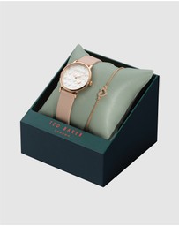 Ted Baker - Staciie Hearts Pink 32mm Watch & Bracelet Gift Set