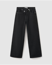 M.N.G - Wide-Leg Mid-Rise Jeans With A Crossover Waistband