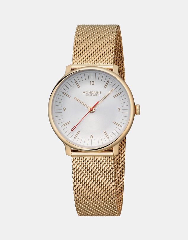 Mondaine - Mondaine Doppio Gold Plated Stainless Steel 33mm Watch