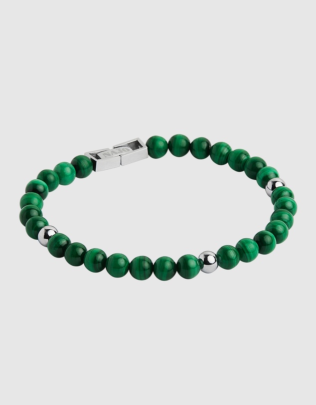 Najo - Atlas 6mm Malachite & Steel Bracelet