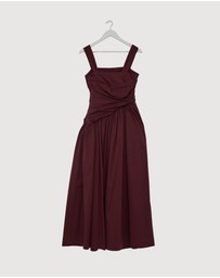 Revibe - Repaired AERE Kylara Ruched Midi Dress - AU 10