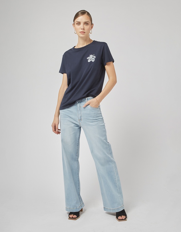 DRICOPER DENIM - Clare Navy Printed Tee