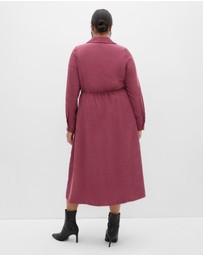 City Chic - Plus size Leia Long Sleeve Midi Dress - bordeaux