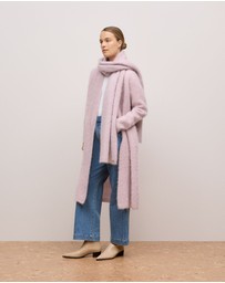Trenery - Brushed Alpaca Longline Cardigan in Pink Rose