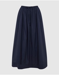 Oxford - Olive Cotton Maxi Skirt