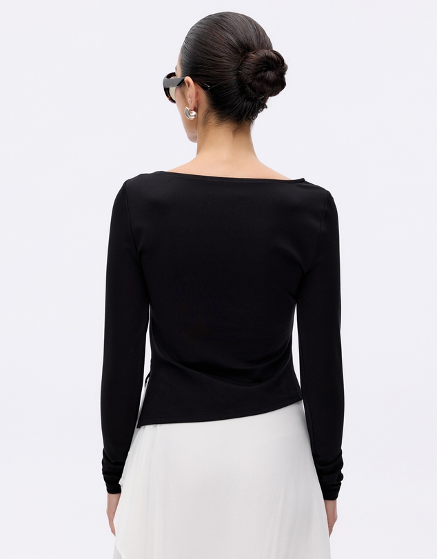Minima Esenciales - Eliana Long Sleeve Draped T-Shirt