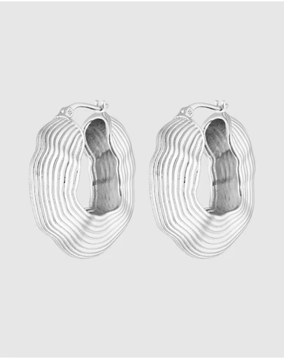 HOUSE OF SLANI - Silver Needra Statement Hoops