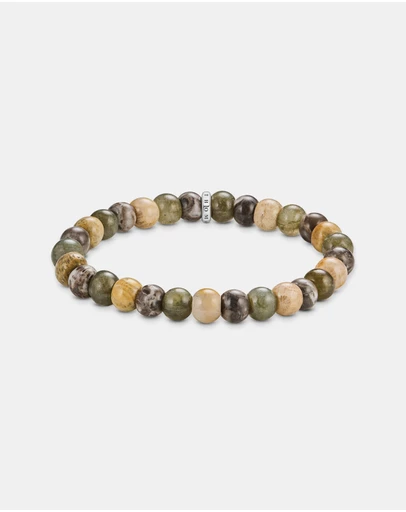 THOMAS SABO - THOMAS SABO Bracelet with labradorite and crocodile jasper beads