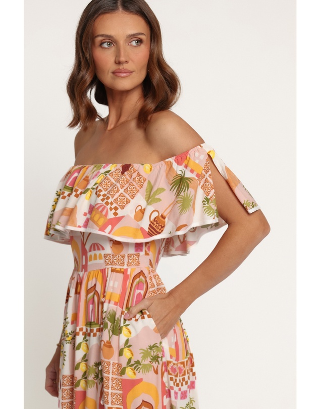 Petal & Pup - Kelsey Off Shoulder Maxi Dress - Pink Tropical
