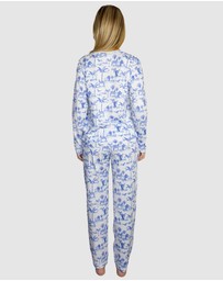 Sant And Abel - Women's Skydog Toile Blue Jersey Long PJ Set