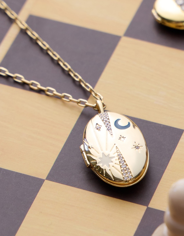 Wanderlust + Co - You Are Magic Gold Medallion Locket Necklace