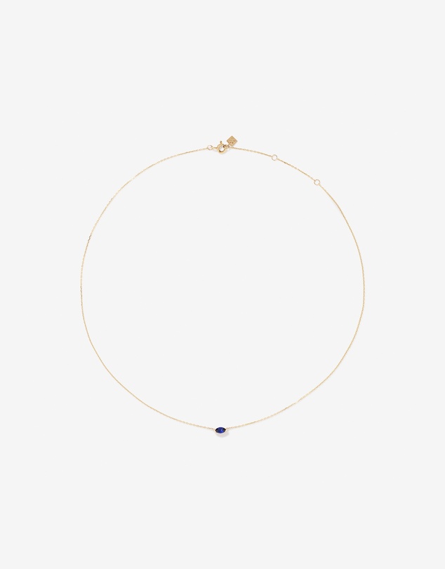 Michael Hill - East West Marquise-Cut Created Sapphire Necklace in 10kt Yellow Gold