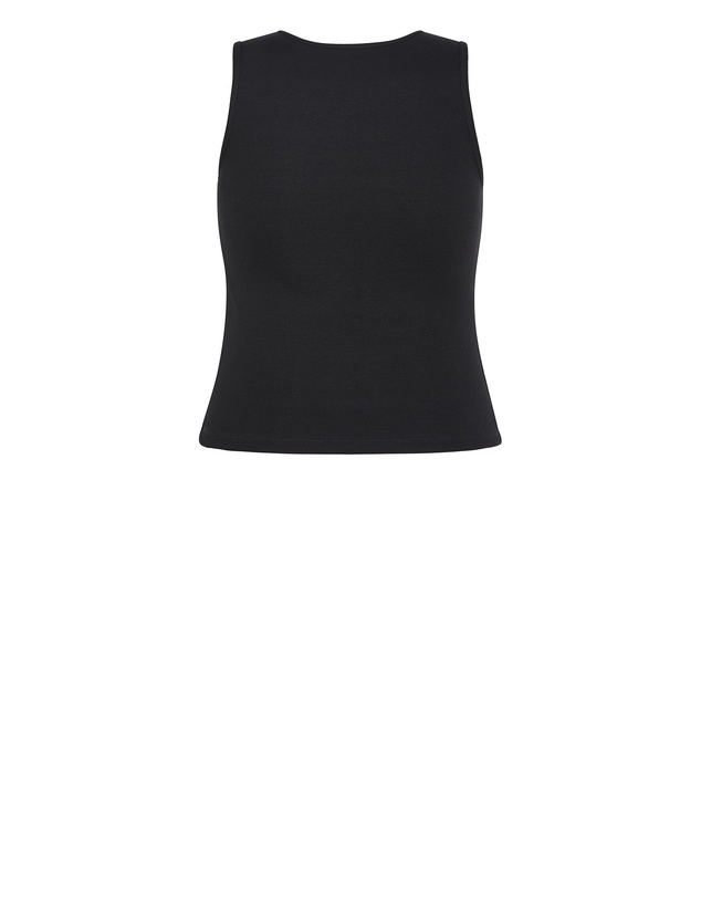 City Chic - Plus size Tara Motif Rib Tank - black