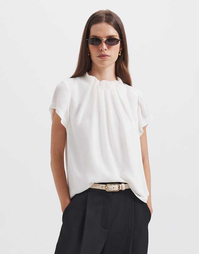 SABA - Willa High Neck Short Sleeve Top