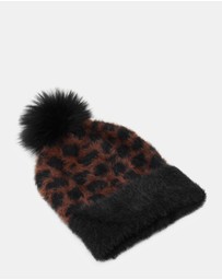 Morgan & Taylor - Hazel Leopard Beanie in Brown
